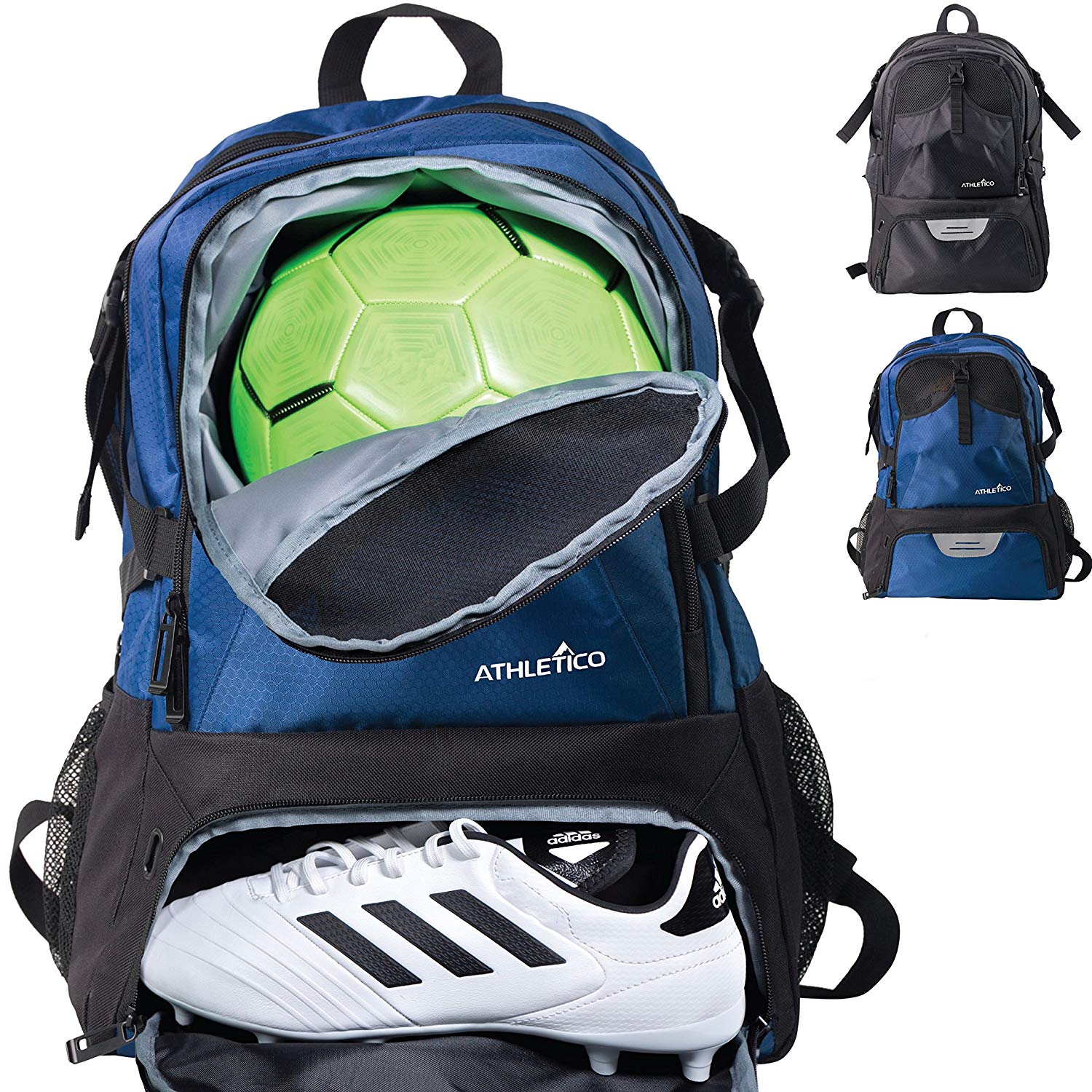 Athletico national soccer bag – backpack for soccer, basketball & football includes separate cleat and ball holder – youth, kids, girls, boys, men & women