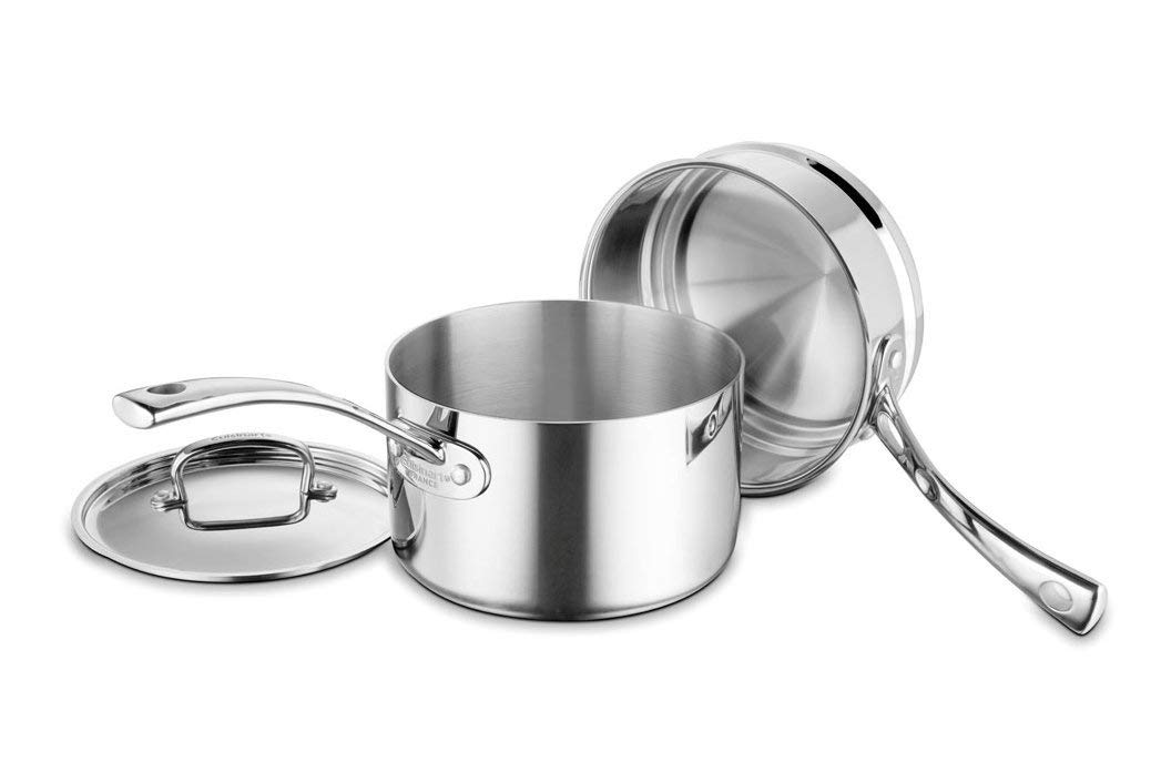 Cuisinart FCT1113-18 French Classic Tri-Ply Stainless 3-Piece Saucepan and Double Boiler Set