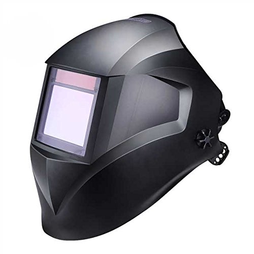 Pro Welding Helmet with Highest Optical Class (1/1/1/1), Larger Viewing Area(3.94"x2.87"), Wide Shade Range DIN 3/4-8/9-13, 6Pcs Replacement Lenses, Grinding Feature for TIG MIG MMA Plasma - PAH03D