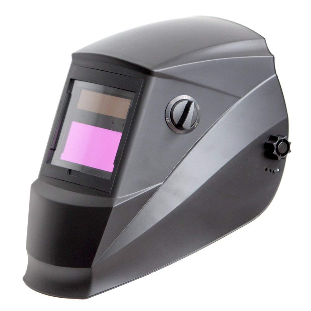 Antra AH6-260-0000 Solar Power Auto Darkening Welding Helmet with Wide Shade Range 4/5-9/9-13 with Grinding Feature Extra lens covers Good for TIG MIG MMA Plasma - Welding Helmets