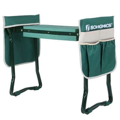 SONGMICS Folding Garden Kneeler - Folding Bench Stool with Kneeling Pad for Gardening - Sturdy, Lightweight and Practical - Protect Your Knees and Clothes When Gardening - Gardening Gift UGGK50L