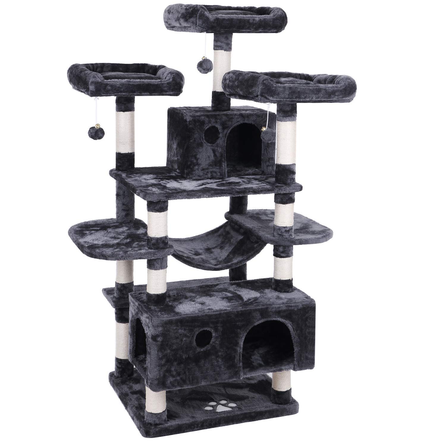 BEWISHOME Cat Tree Condo Furniture Kitten Activity Tower 