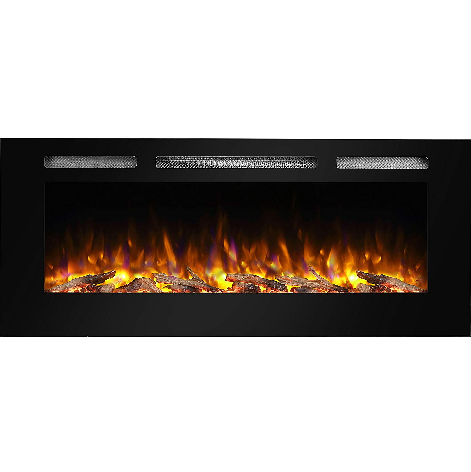 PuraFlame Alice 48" Recessed Electric Fireplace - Wall Mounted Electric Heater