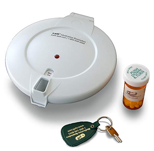 e-pill MedTime XL Automatic Pill Dispenser with Lock. Up to 28 Daily Alarms. Lock Pill Dispenser, Two Medication Trays and Keys. For Home or Institutional use.