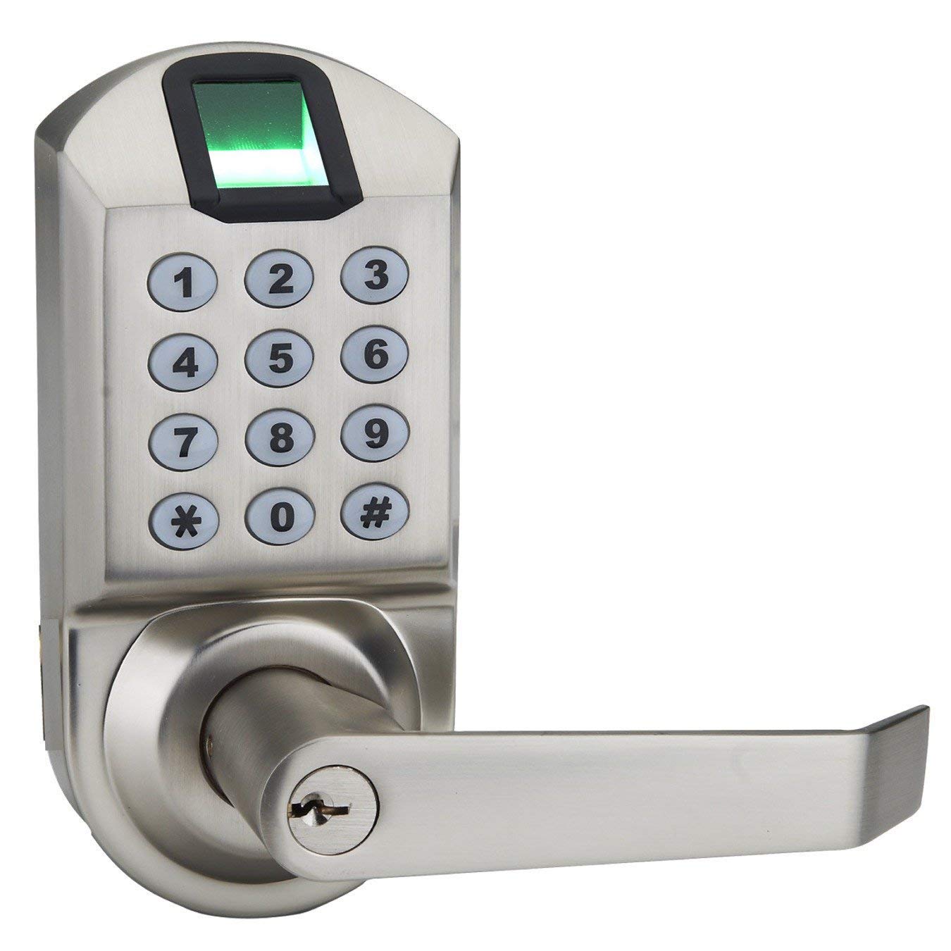 Ardwolf A1 Keyless Biometric Keypad Lock Fingerprint Door Lock - Satin Nickel
