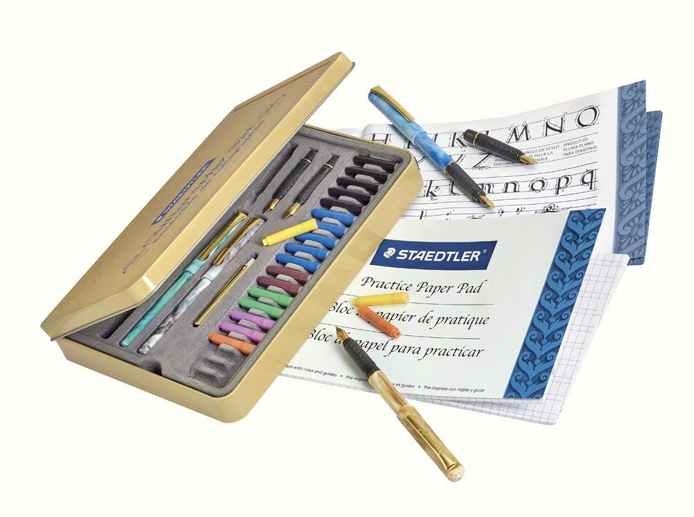 STAEDTLER calligraphy pen set, Complete 33 piece tin, ideal for all skill levels, 899 SM5