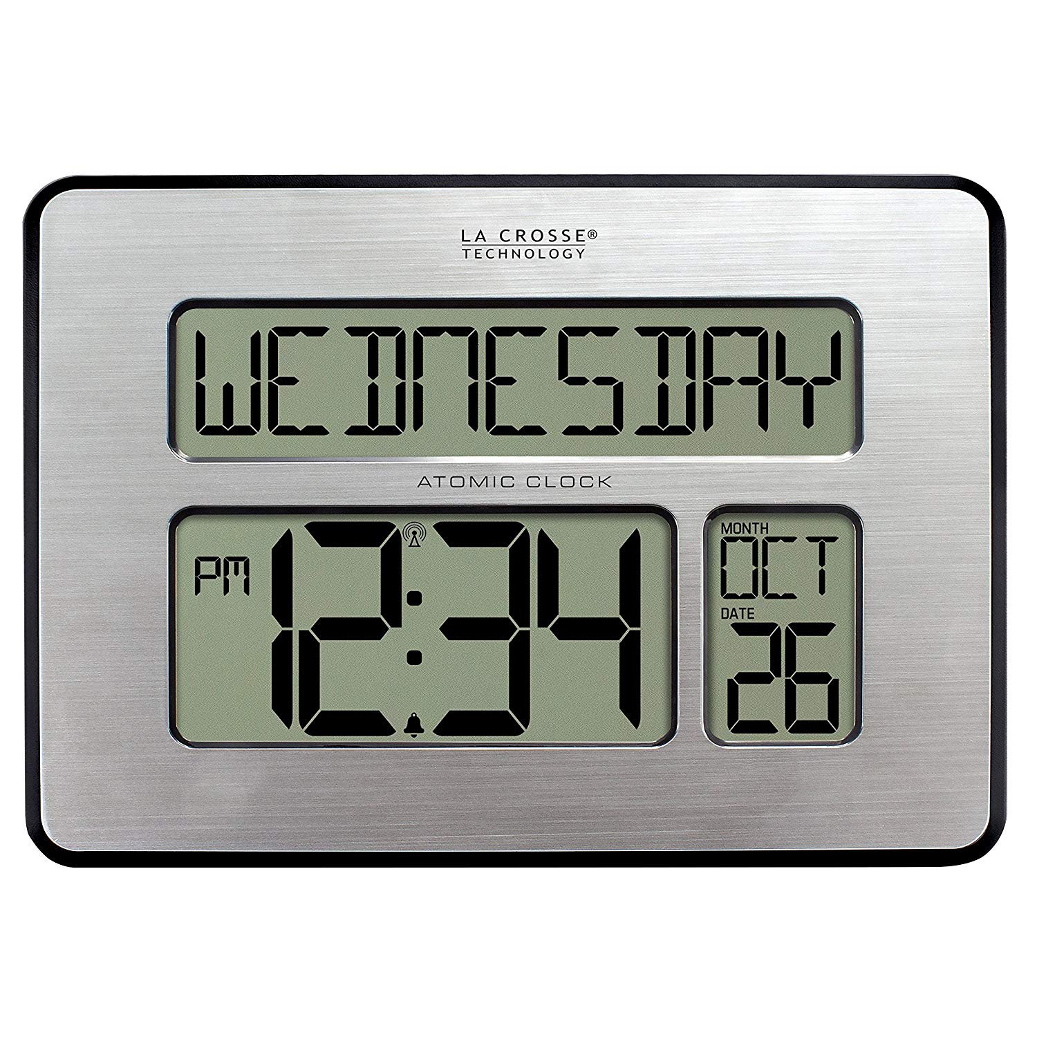 La Crosse Technology 513-1419-INT Atomic Full Calendar Clock with Extra Large Digits for The Elderly