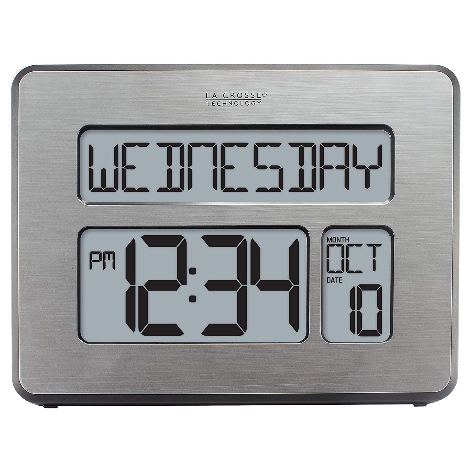 La Crosse Technology C86279 Atomic Full Calendar Clock with Extra Large Digits for The Elderly