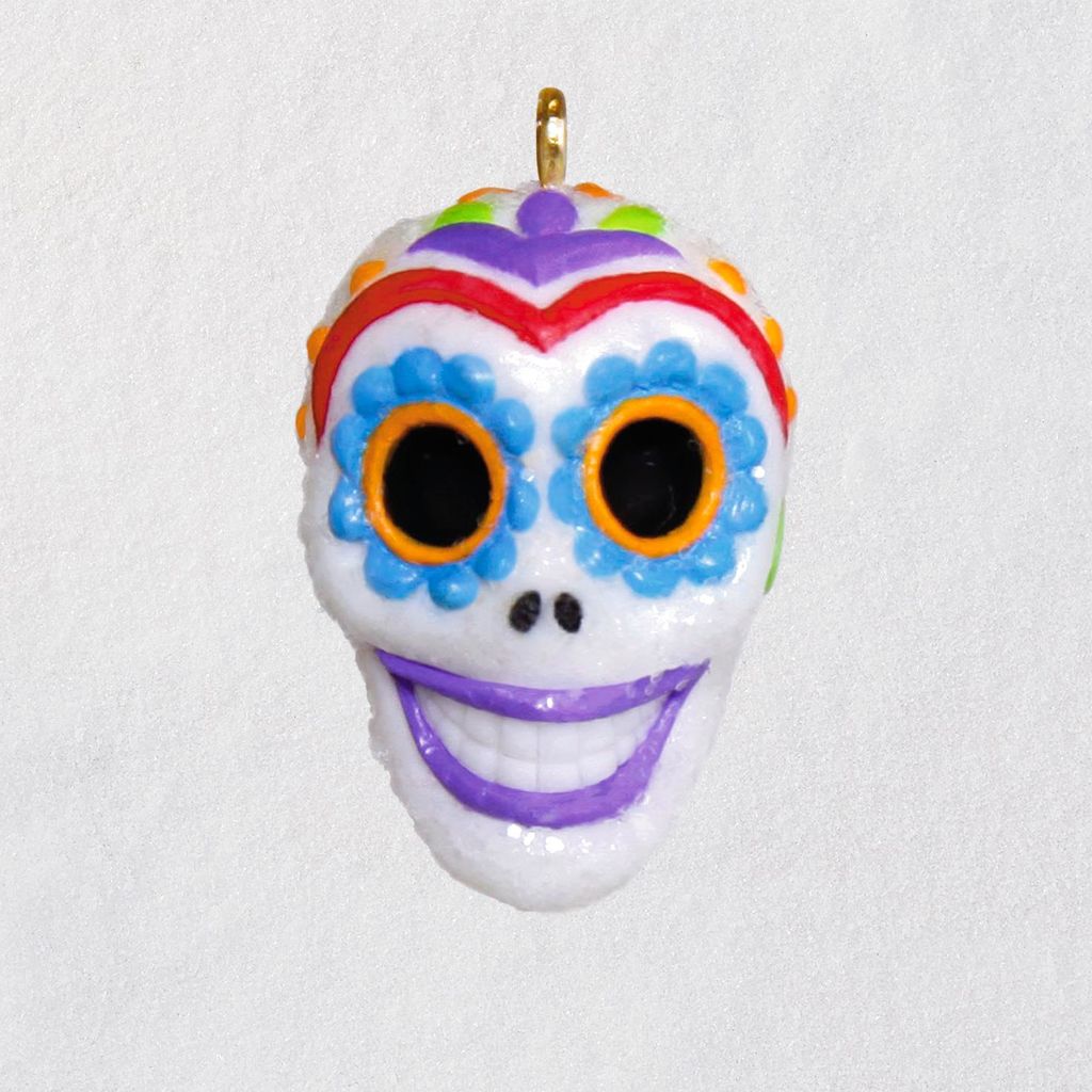 Mini Sugar Skull Guy Halloween Ornament