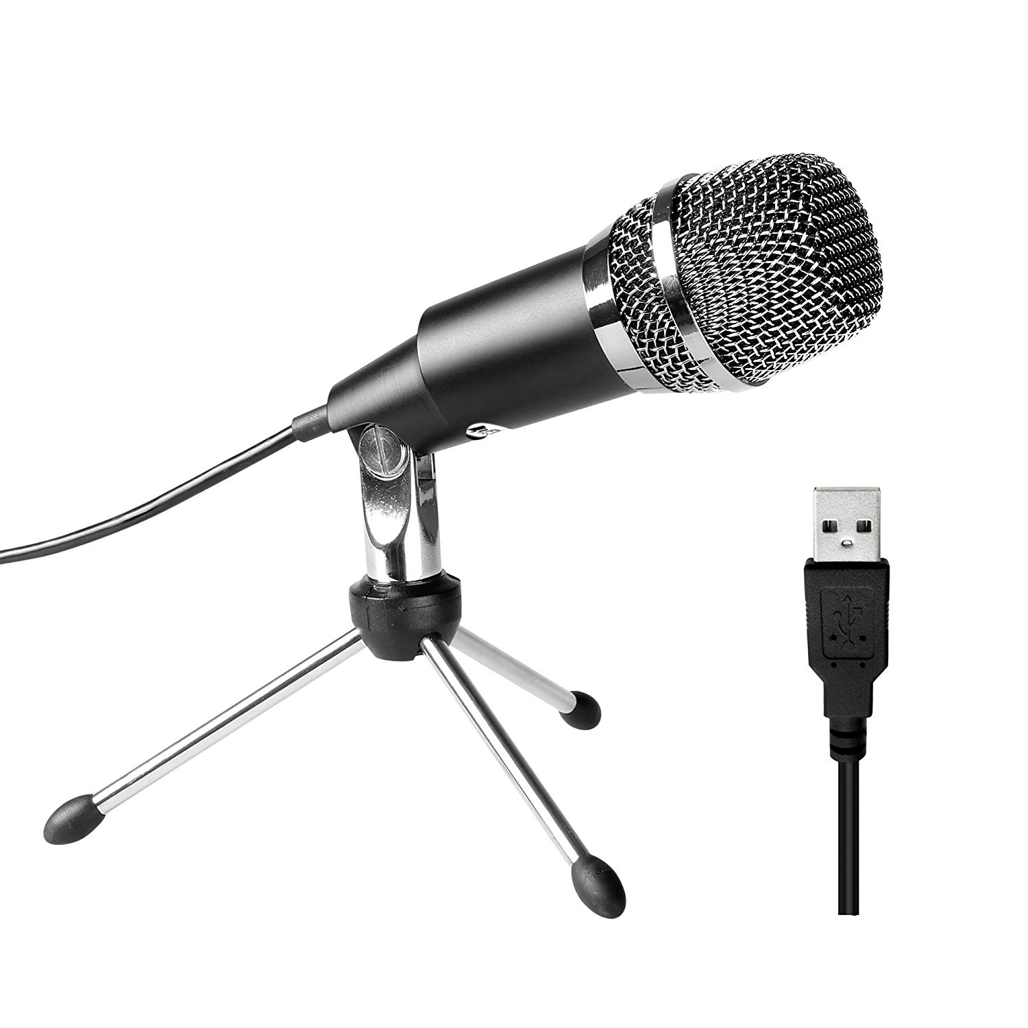 FIFINE TECHNOLOGY USB Microphone,Fifine Plug &Play Home Studio USB Condenser Microphone for Skype, Recordings for YouTube, Google Voice Search, Games(Windows/Mac)-K668