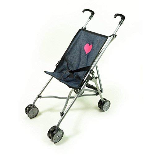 The New York Doll Collection First Umbrella Dolls Stroller in Denim, one piece - Black - Color for18” inch for Toddler
