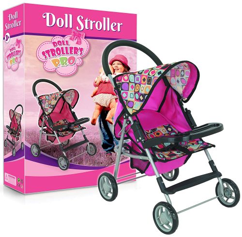 My First Doll Stroller Super Cute with front table and Storage Basket