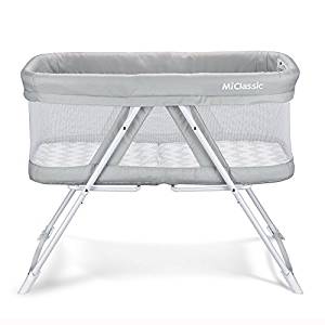 2in1 Rocking Bassinet One-Second Fold Travel Crib Portable Newborn Baby, Gray