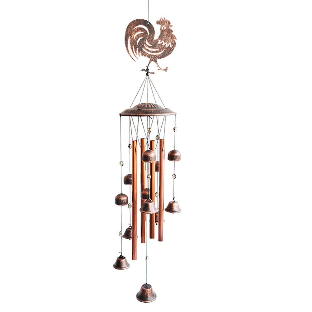 BLESSEDLAND Metal Rooster Wind Chimes