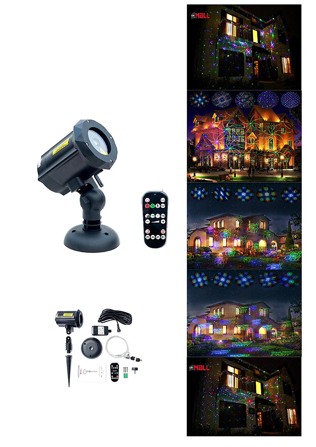 Motion Pattern Firefly 3 models in 1 Continuous 18 Patterns LEDMALL RGB Outdoor Laser Garden and Christmas Lights 