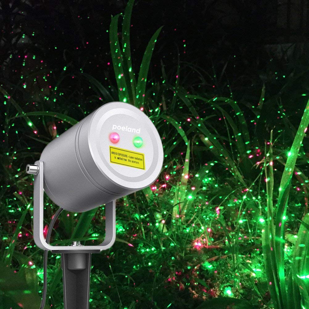 Poeland Christmas Laser Light Moving Firefly Outdoor Projector 
