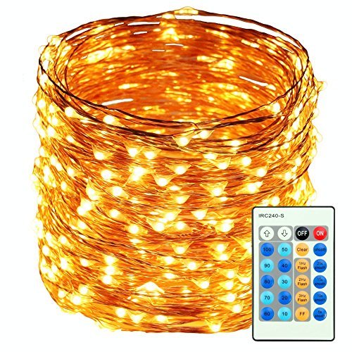 HaMi 66ft 200 LED String Lights,Waterproof Christmas Lights Fairy Lights with UL Certified, Decorative Copper Wire Lights for Bedroom,Patio,Wedding,Party - Warm White