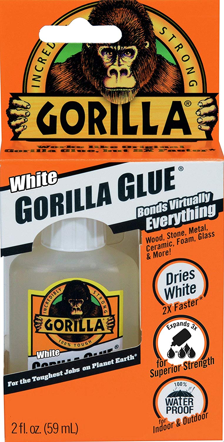 Gorilla White Glue, Waterproof, 2 ounce Bottle, White, (Pack of 1)