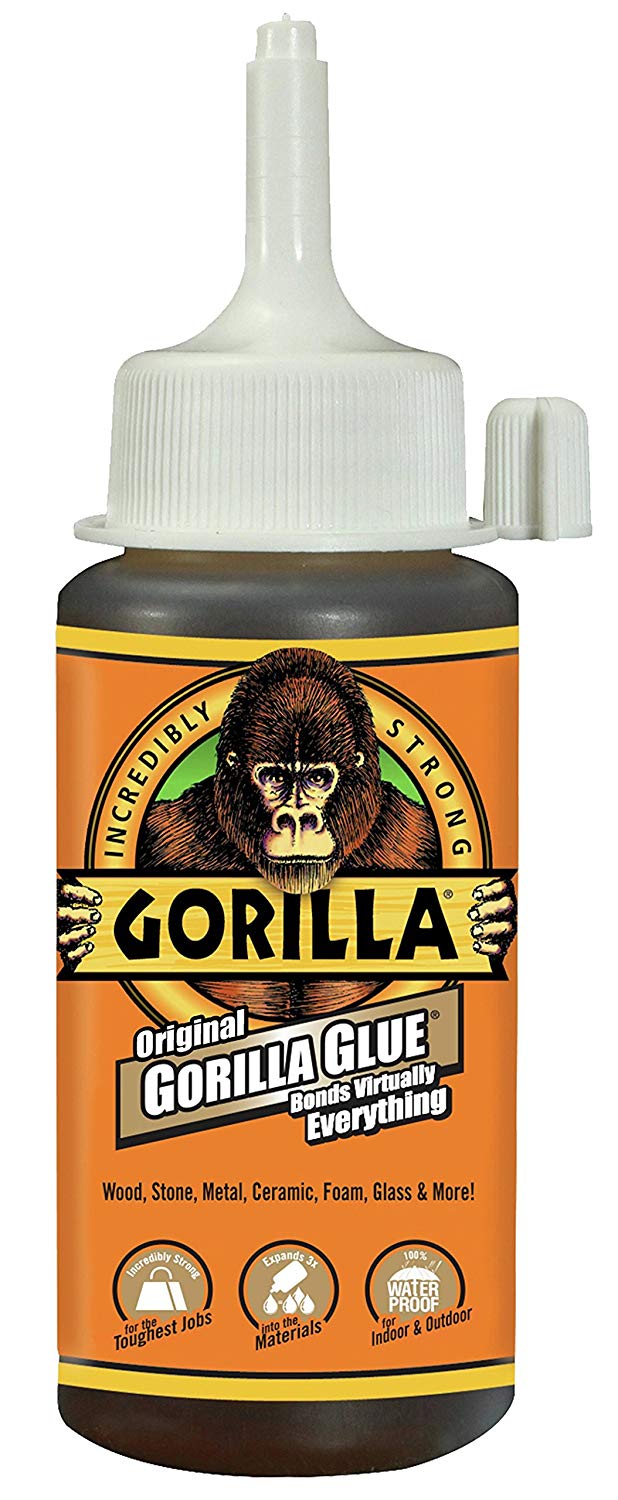 Gorilla Original Gorilla Glue, Waterproof Polyurethane Glue, 4 ounce Bottle, Brown