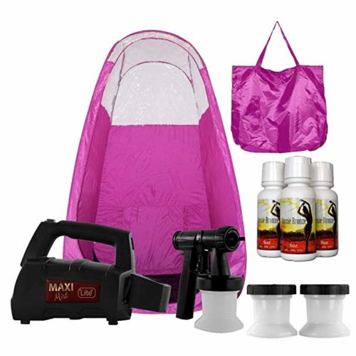 Maxi-Mist Lite Plus Sunless Spray Tanning KIT, Tent, Machine HVLP Airbrush Tan, Maximist PINK