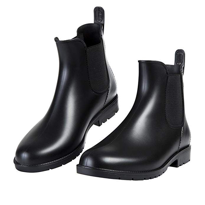 Asgard Women's Short Rain Boots Waterproof Slip-On Ankel Chelsea Booties