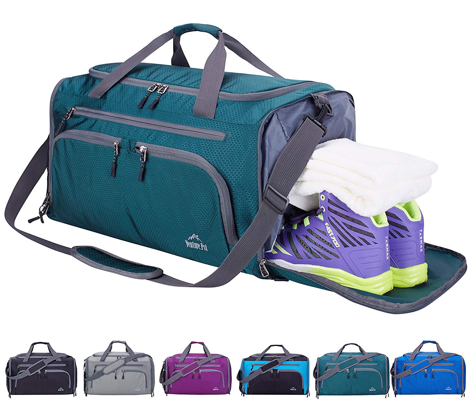 Venture Pal Packable Sports Gym Bag Wet Pocket & Shoes Compartment Travel Duffel Bag 