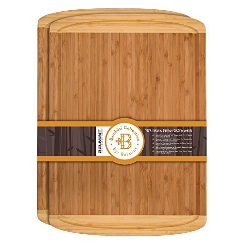 Premium Bamboo Cutting Board Set of 2 Large Chopping Board