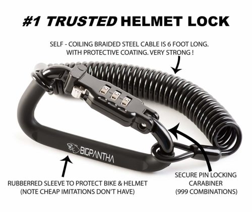 BigPantha Motorcycle Helmet Lock & Cable