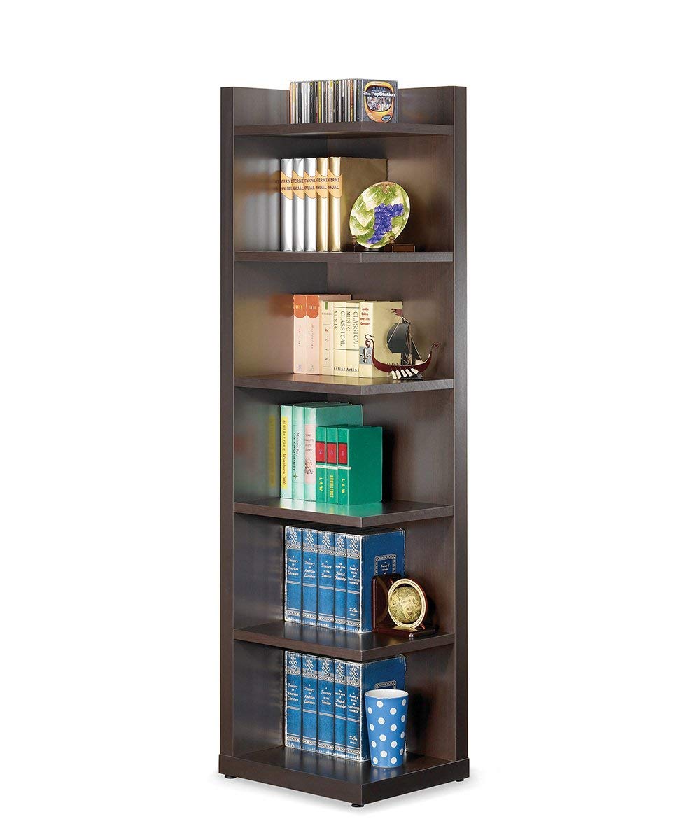 Corner Bookcase with Open Side Cappuccino