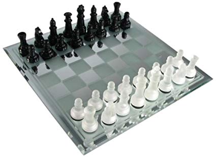 Avant-Garde Black Frosted Glass Chess Set