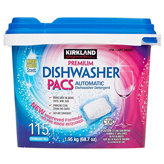 Kirkland Signature Easy to Use, Streak Free Premium Dishwasher Pacs