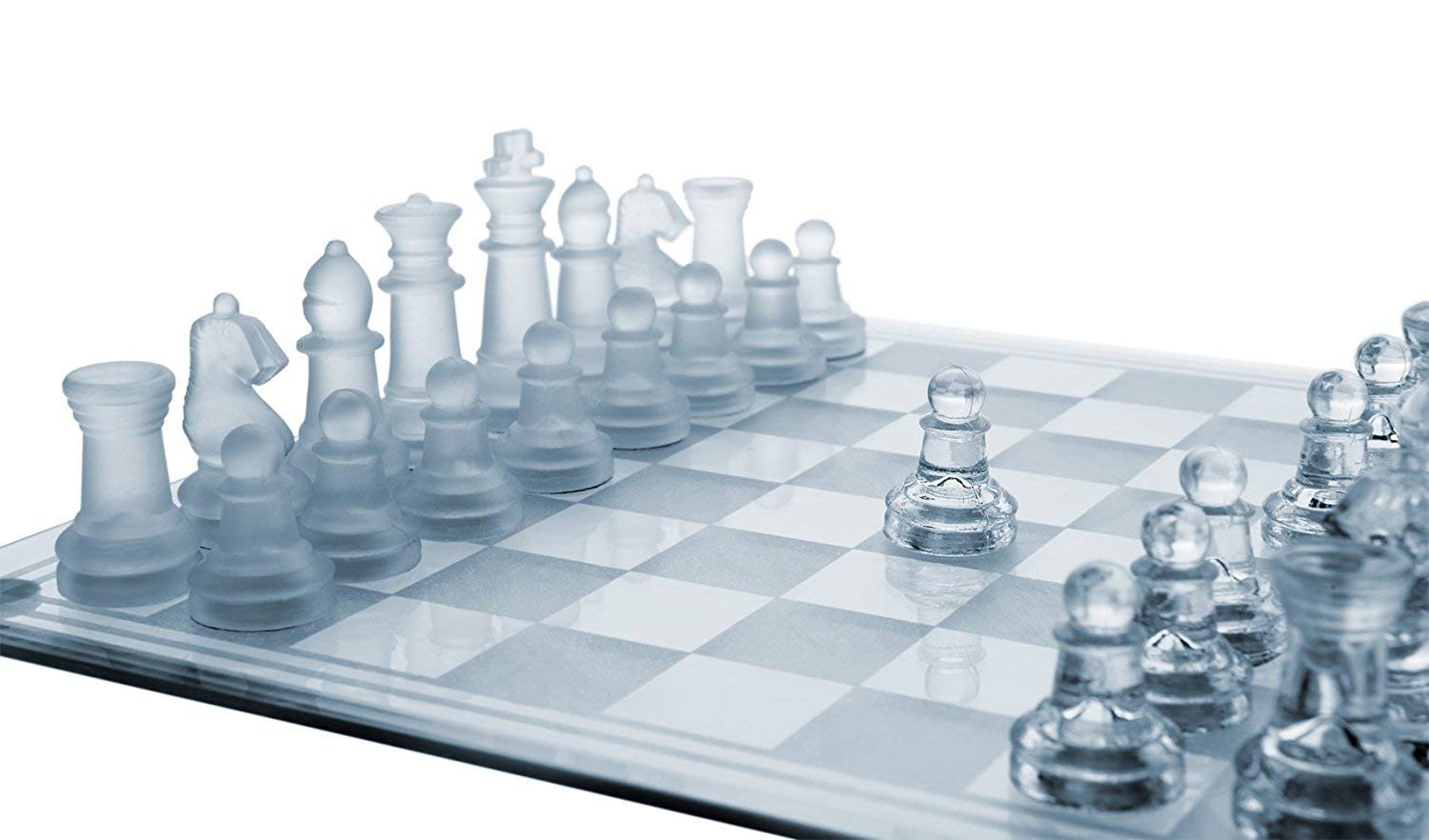 SANTA 10" Fine Glass Chess Game Set