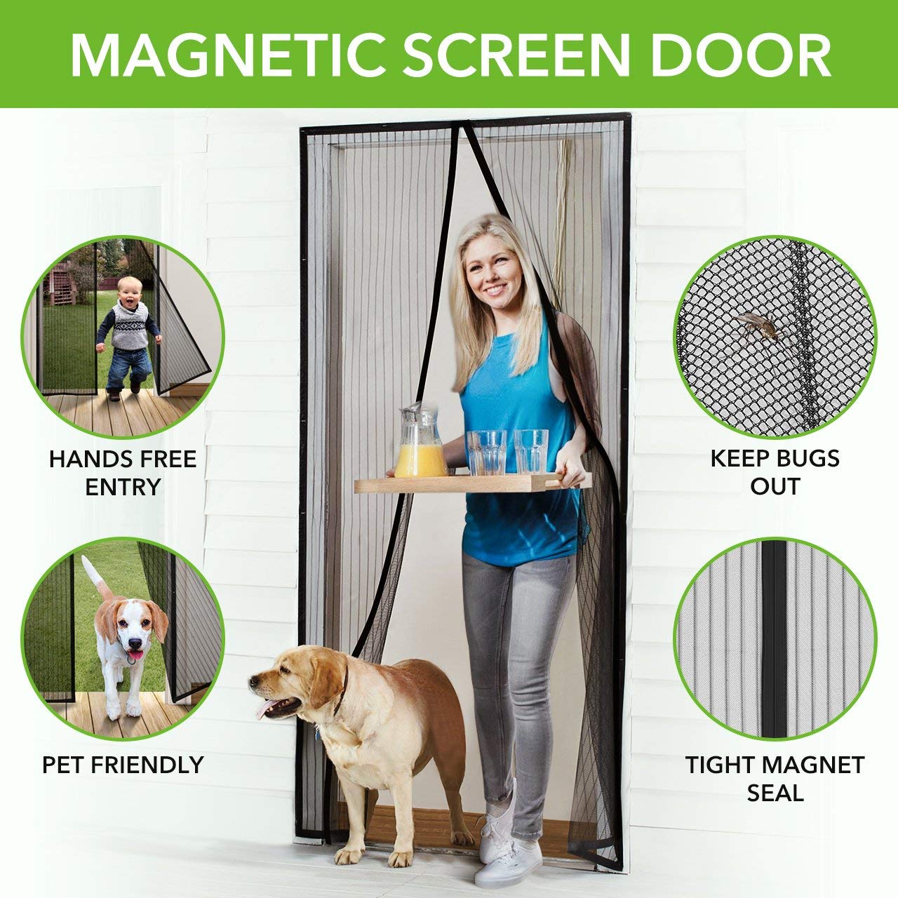  Homitt Magnetic Screen Door 