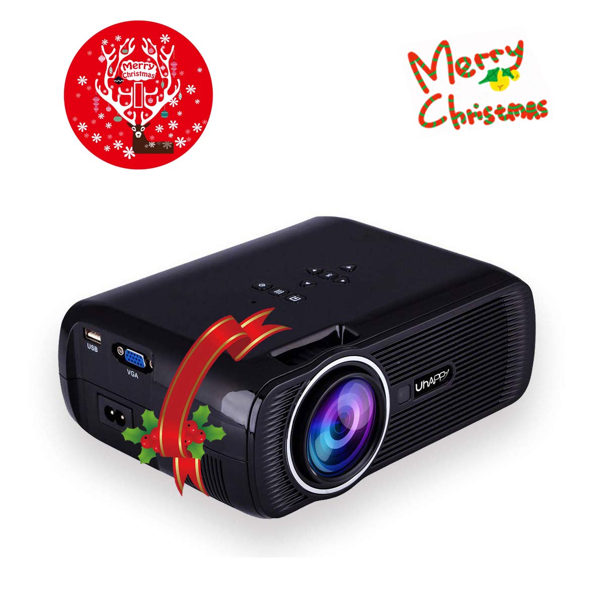 TOPRUI 2018 Mini LED Movie Video Projector, +30% Brighter Lumens Full HD Portable Projector 1080P with 170" Big Display for Outdoor/ Home Theater HDMI,TV,SD Card,AV,VGA,USB, iPhone Android Laptop