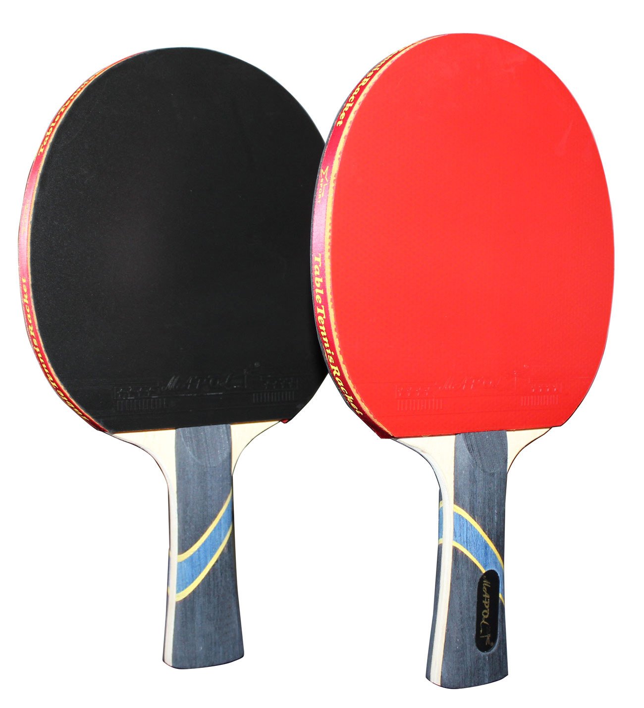 MAPOL 4 Star Professional Ping Pong Paddle Advanced Training Table Tennis Racket with Carry Case (2PCS)