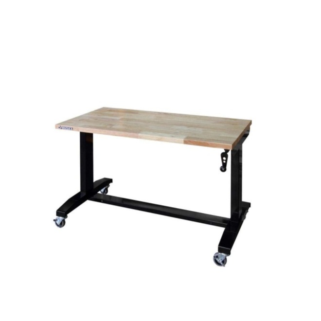 46 in. W x 24 in. D Adjustable Height Workbench Table in Black