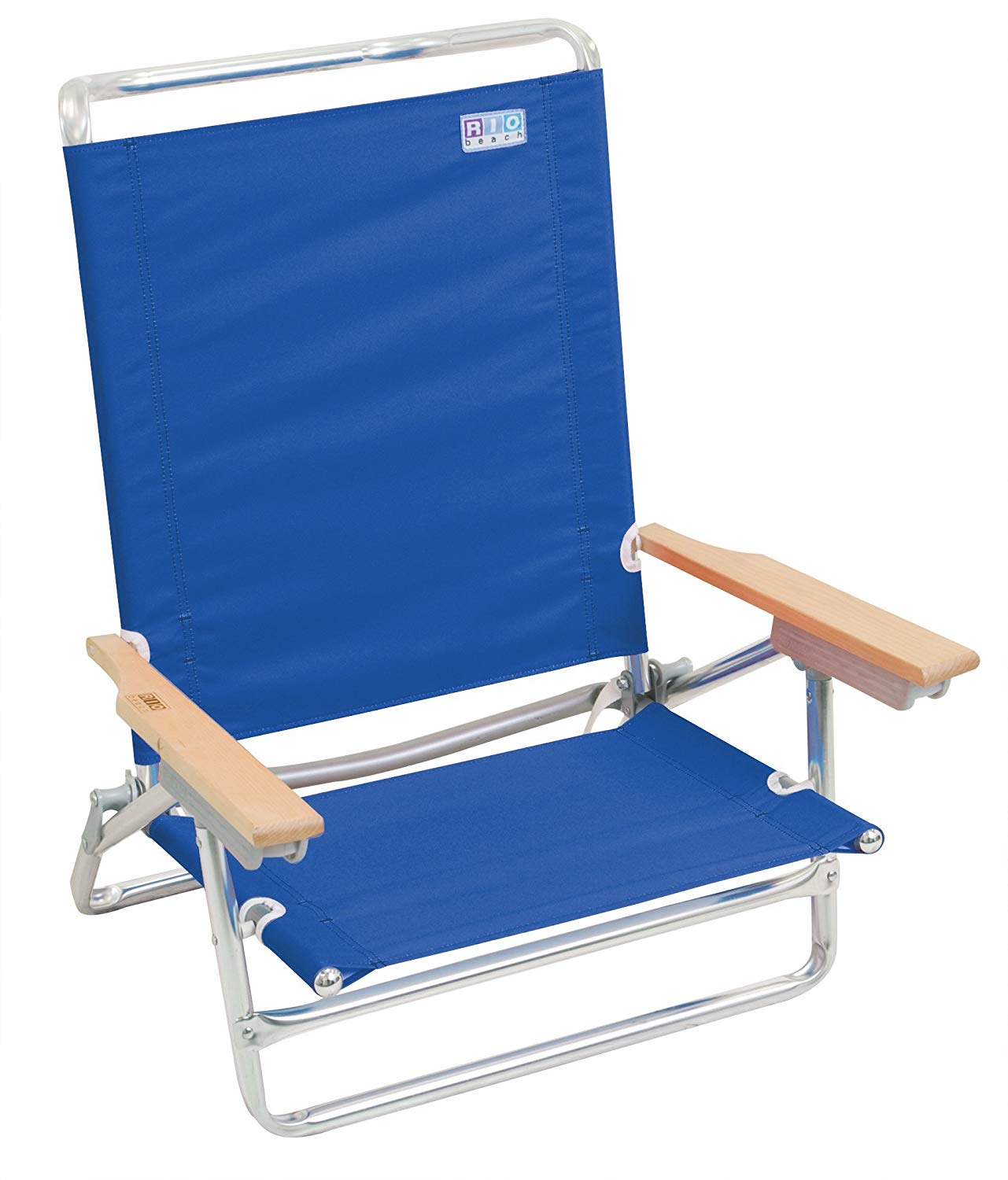  Rio Beach Classic 5 Position Lay Flat Folding Beach Chair 