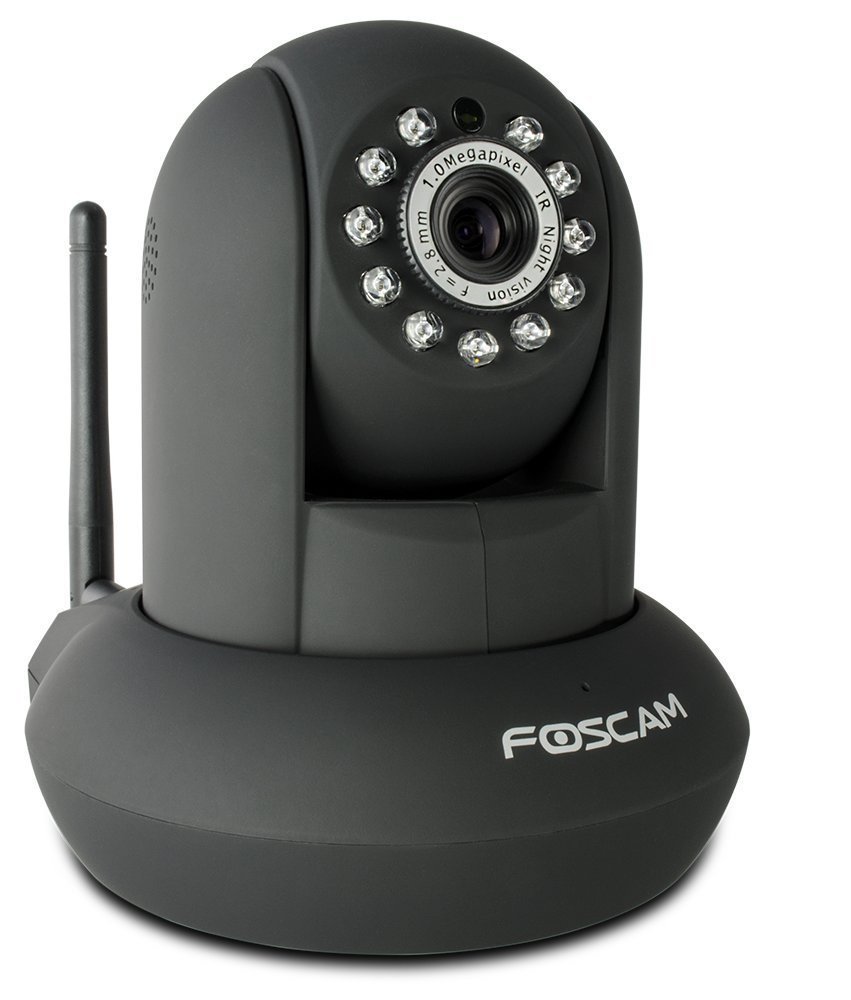 Foscam FI9821W V2 Megapixel HD 1280 x 720p H.264 Wireless/Wired Pan/Tilt IP Camera with IR-Cut Filter - 26ft Night Vision and 2.8mm Lens (70° Viewing Angle) - Black