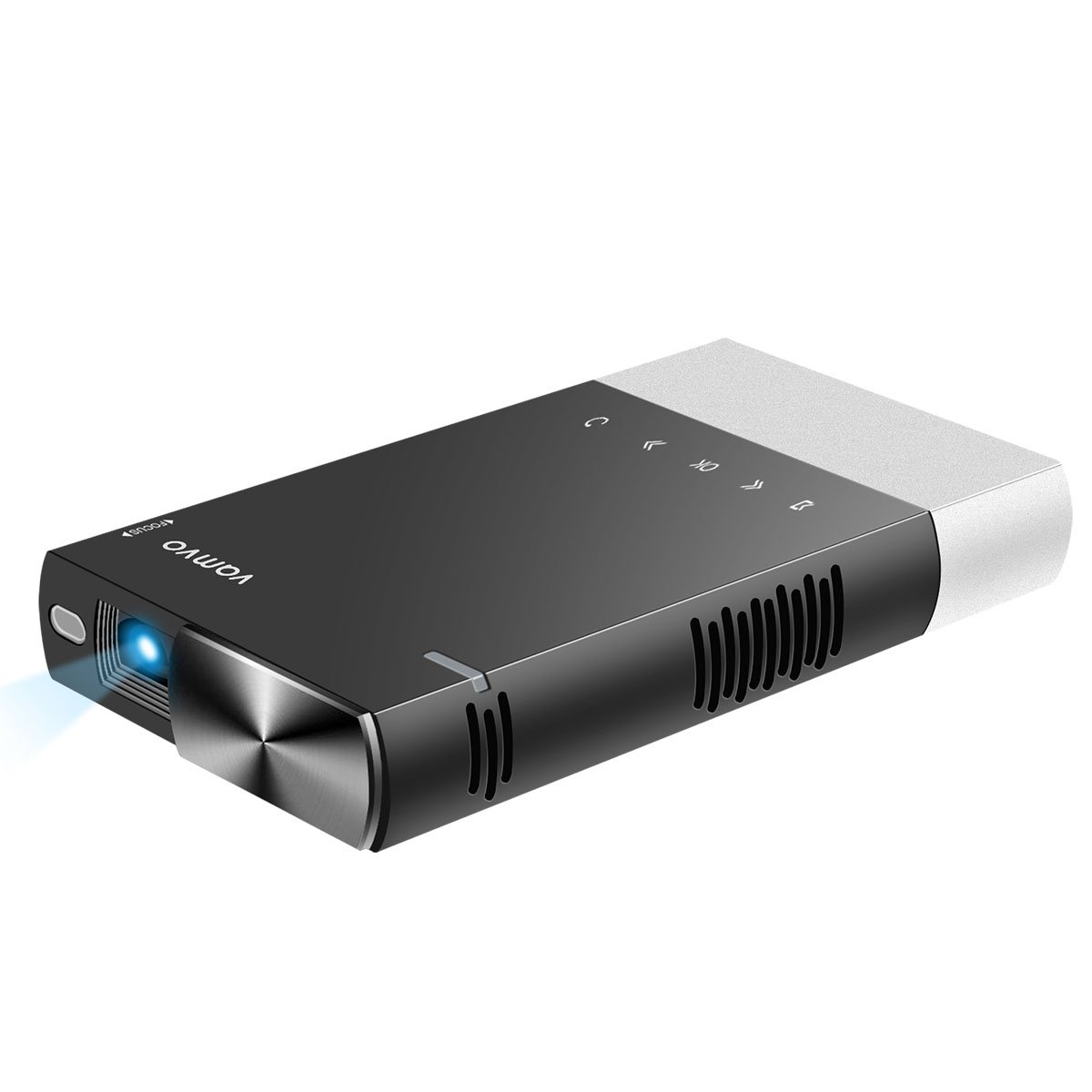 Mini Projector, Vamvo Ultra Mini Portable Projector 1080p Supported HD DLP LED Rechargeable Pico Projector with HDMI, USB, TF, and Micro SD Supports iPhone Android Laptop PC Projectors for Outdoor