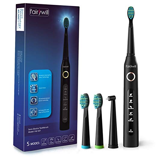 Electric Toothbrush Clean as Dentist Rechargeable Sonic Toothbrush