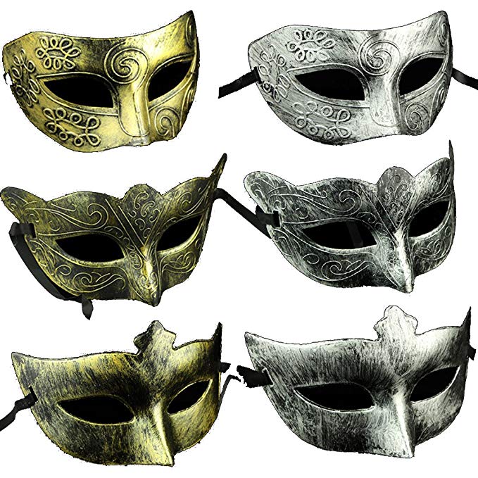  Adults Vintage Antique Look Venetian Party Mask