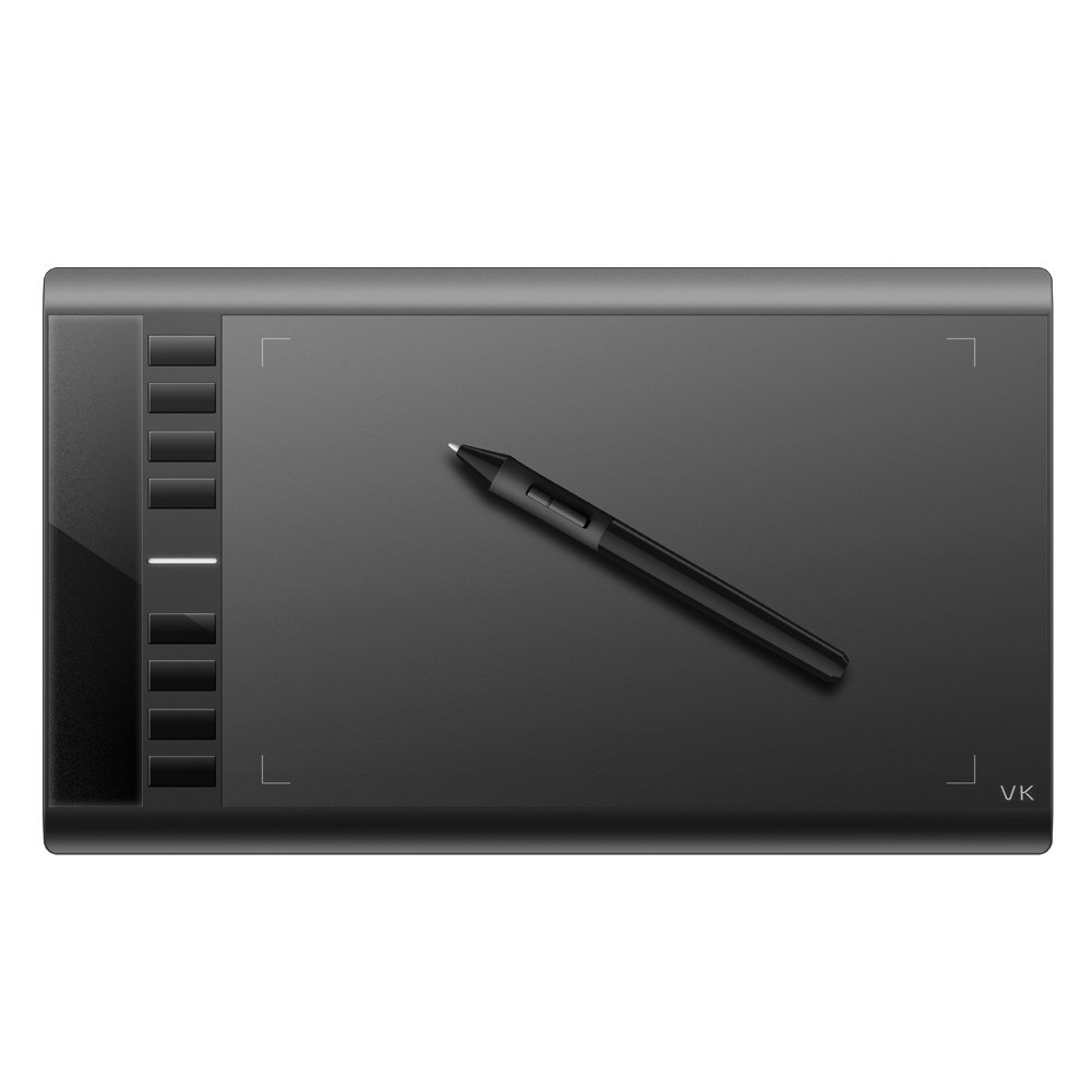 Ugee M708 Art Design Graphics Drawing Tablet with 10x6 Inch Active Area -Black