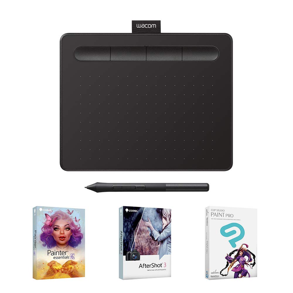 Wacom Intuos Graphics Drawing Tablet with 3 Bonus Software Included, 7.9"x 6.3", Black (CTL4100)