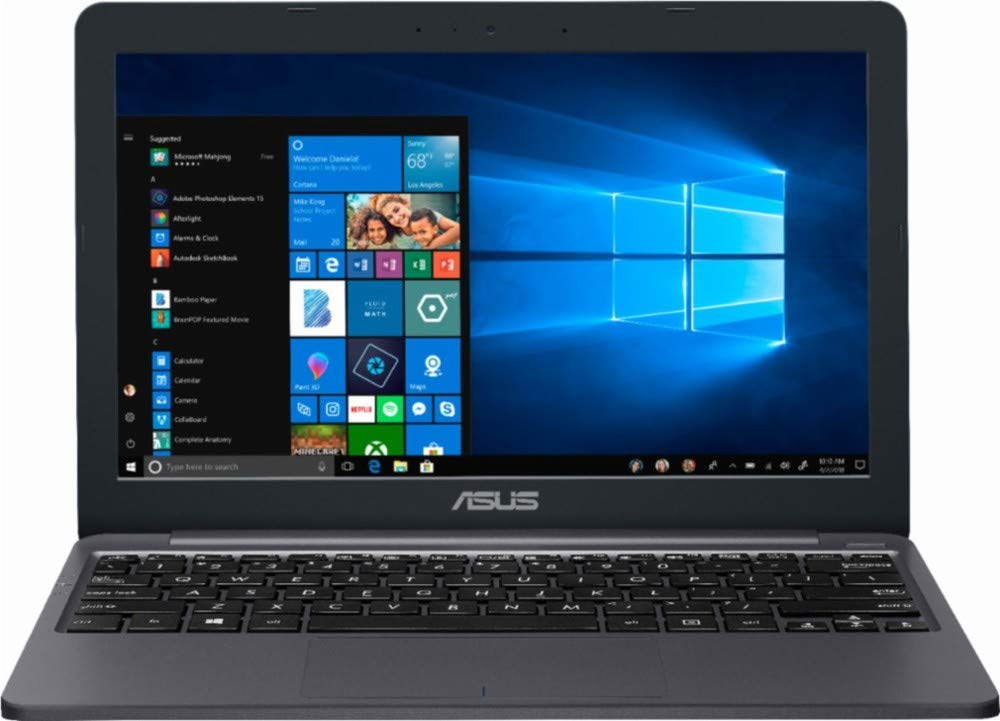 Asus Vivobook E203MA Thin and Lightweight 11.6” HD Laptop, Intel Celeron N4000 Processor, 2GB RAM, 32GB eMMC Storage, 802.11AC Wi-Fi, HDMI, USB-C, Win 10