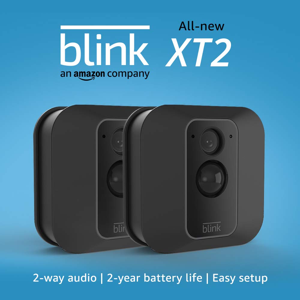 All-new Blink XT2 Outdoor/Indoor Smart Security Camera with cloud storage included, 2-way audio, 2-year battery life – 2 camera kit