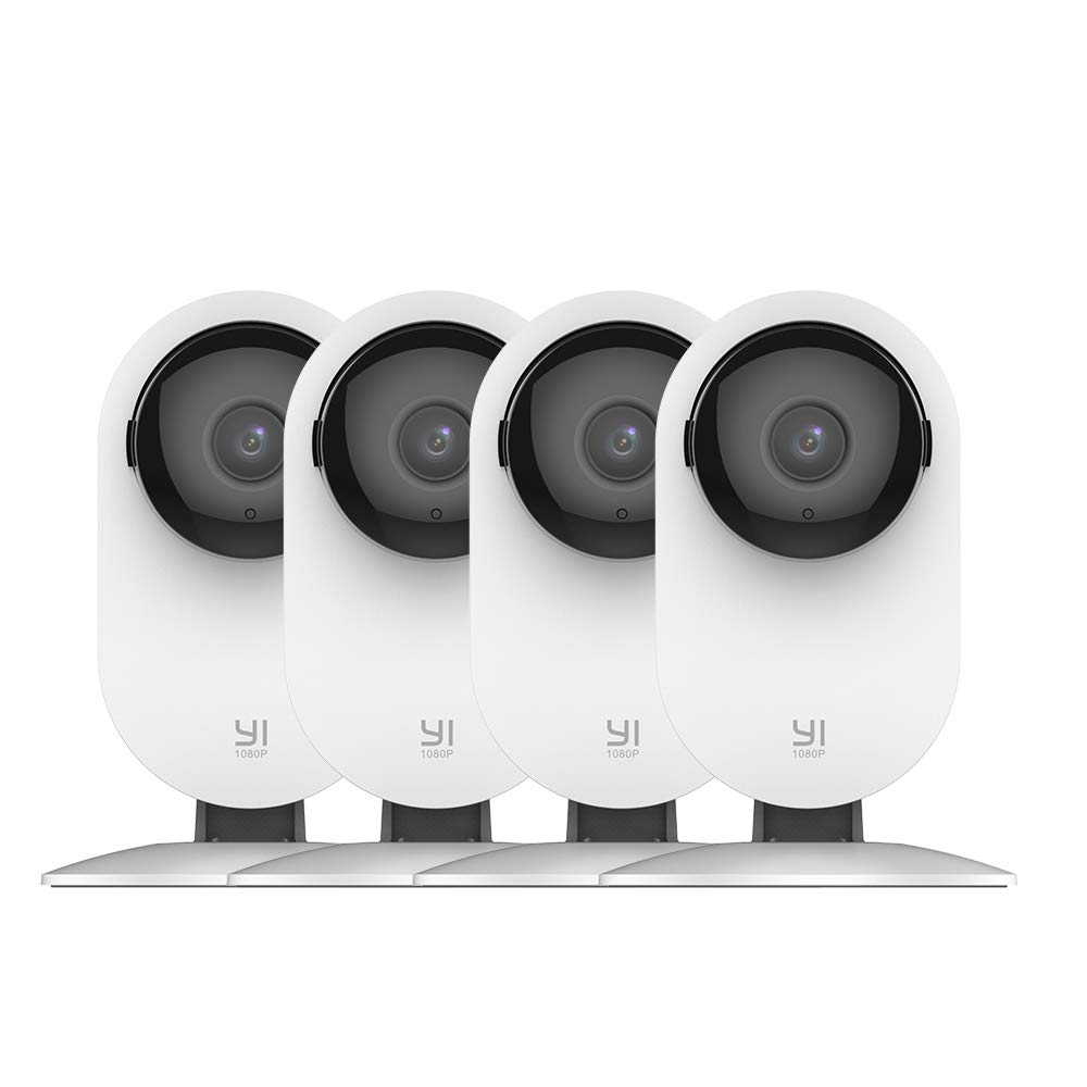 YI 4pc Home Camera, 1080p Wi-Fi IP Security Surveillance Smart System with Night Vision, Baby Monitor on iOS, Android App - Cloud Service Available