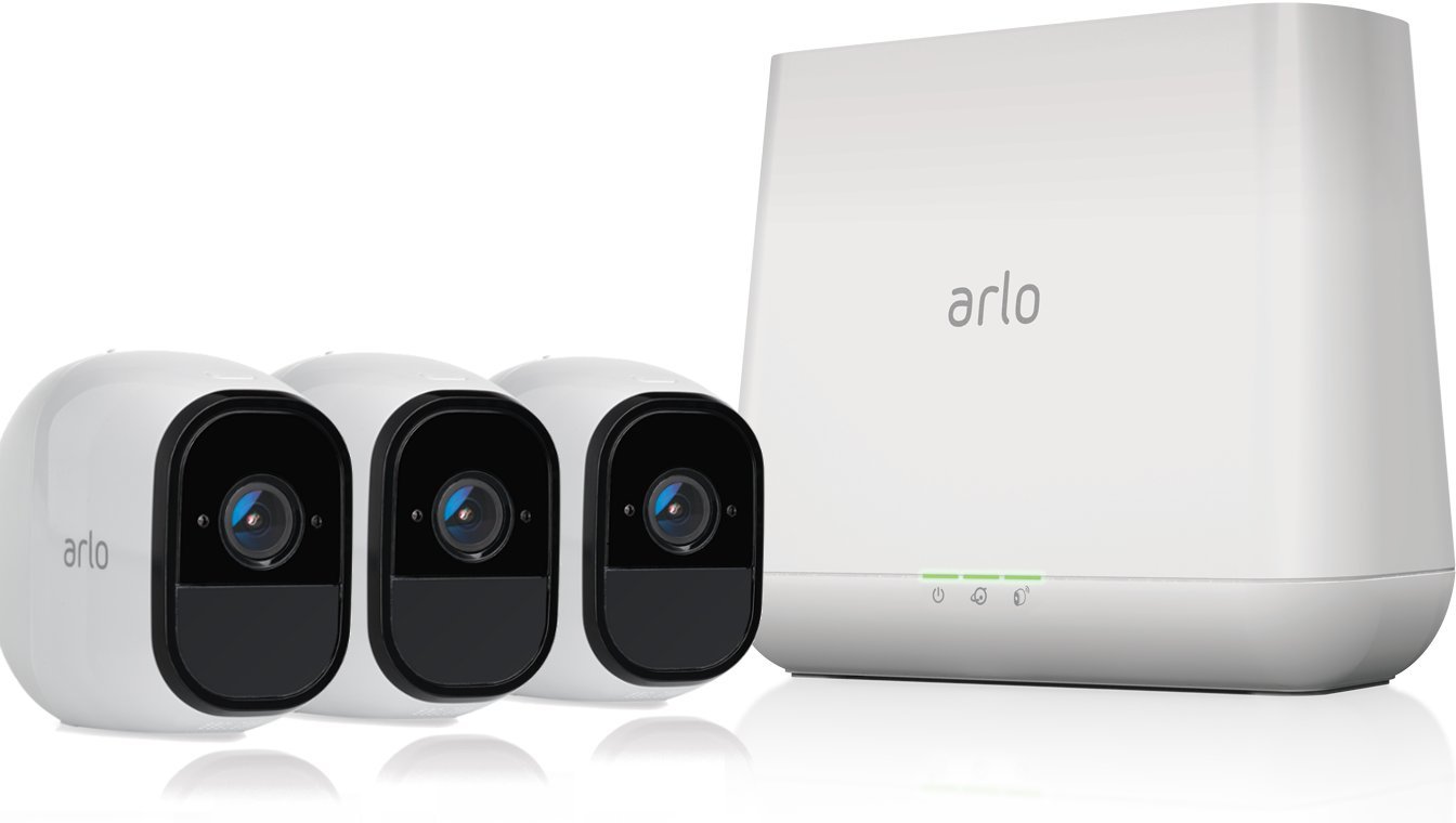 Arlo Pro - Wireless Home Security Camera System with Siren | Rechargeable, Night vision, Indoor/Outdoor, HD Video, 2-Way Audio, Wall Mount | Cloud Storage Included | 3 camera kit (VMS4330)