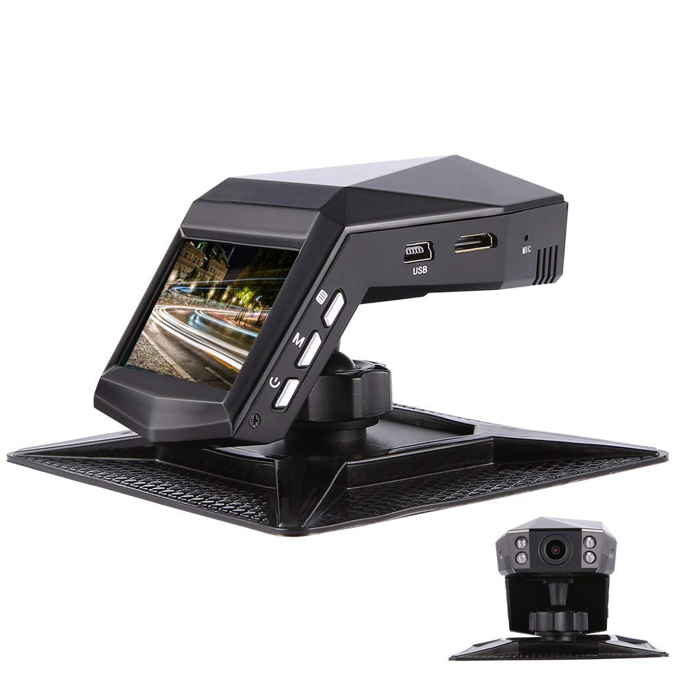 denicer Car Dash Cam IR Night Vision 1080P Dashboard Camera 140 Wide Angle 2” Display with Parking Monitor, WDR, G-Sensor, Loop Recording. Single Recording