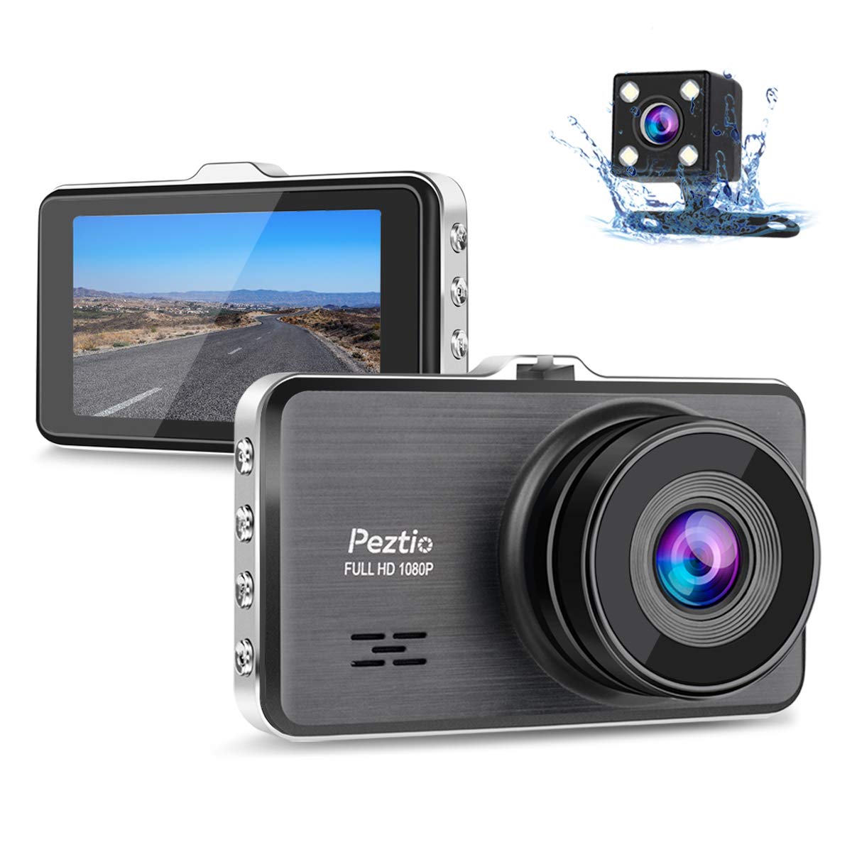 Dual Dash Cam Front and Rear, 1080P Full HD Car DVR Dashboard Camera Recorder with Night Vision, 3 inch IPS Screen, 170 Super Wide Angle, G Sensor, Parking Monitor, Motion Detection, WDR