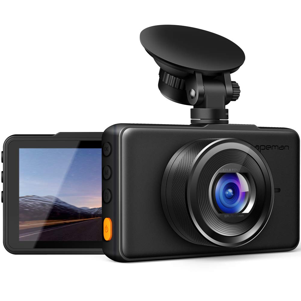 APEMAN Dash Cam 1080P FHD DVR Car Driving Recorder 3&quot; LCD Screen 170°Wide Angle, G-Sensor, WDR, Parking Monitor, Loop Recording, Motion Detection